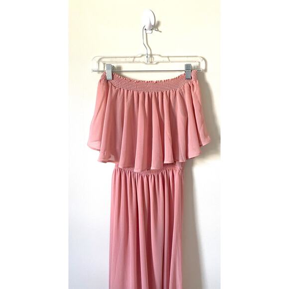 Show Me Your MuMu Strapless Off Shoulder Maxi Dress Pink Size XXS NEW - Picture 5 of 8